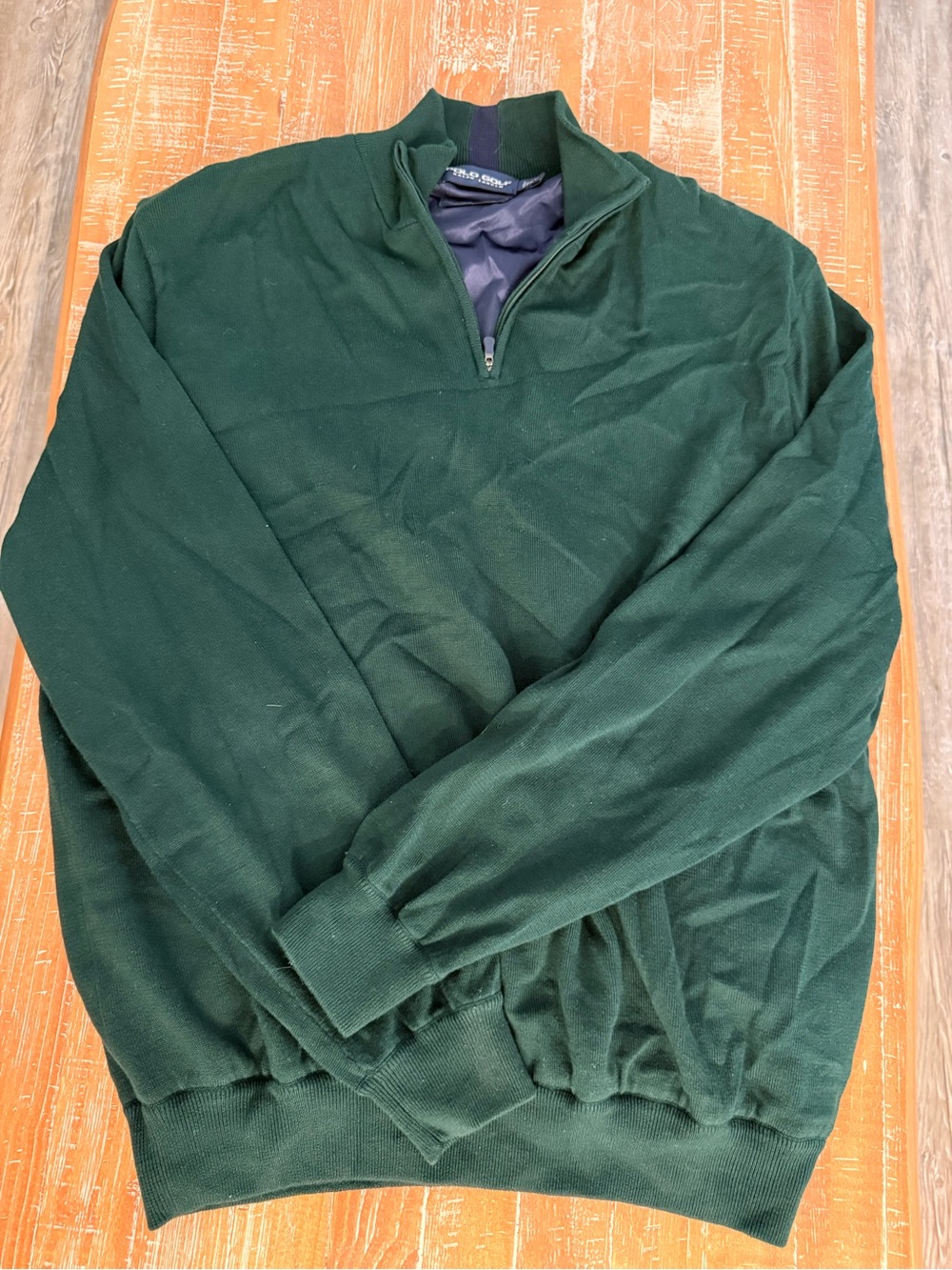 Ralph Lauren Men's Dark Green Quarter-Zip Sweater
